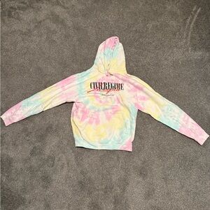 Tie-Dye Hoodie with Graphic Print